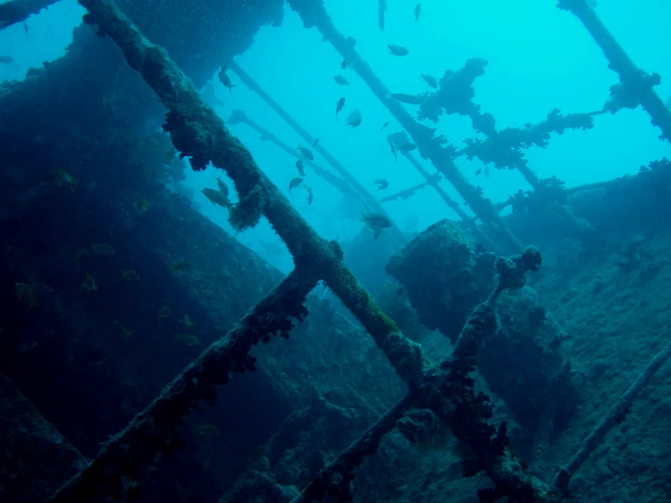 Underwater view of the Thistlegorm wreck