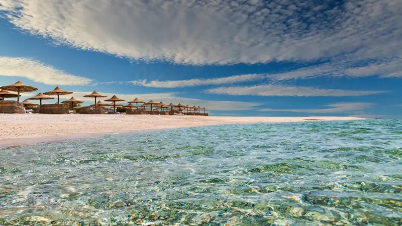 Turquoise water and reef coastline in Sharm El Sheikh